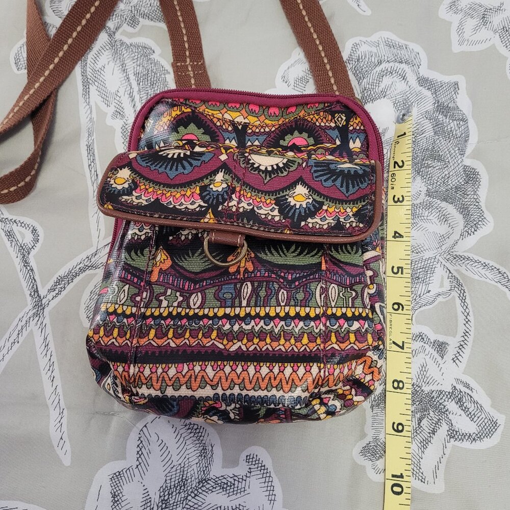 Sak Roots Cross Body/Shoulder Brown Multi-Color Boho Print Excellent Condition - Picture 4 of 8
